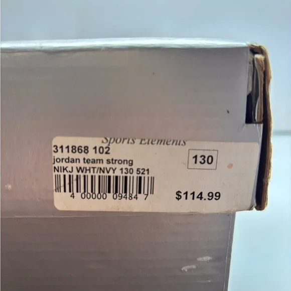 Rare Nike Air Jordan Team Strong Men Sz 13 Navy White Leather Sneaker 311868-102 - Picture 11 of 12